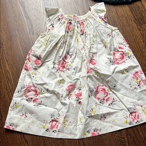 Bonpoint White Floral Sundress with Pink Rose Print